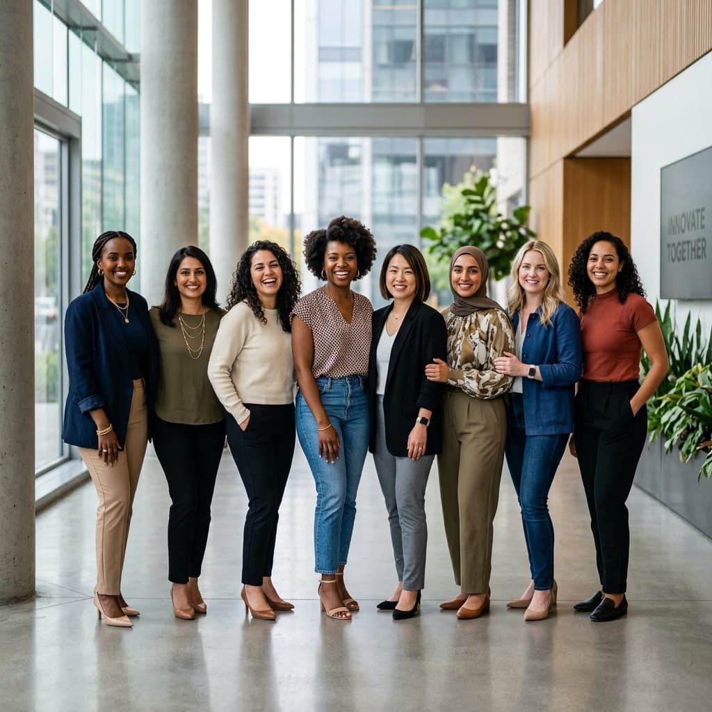 Diverse group of female leaders